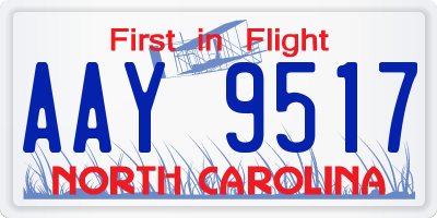 NC license plate AAY9517