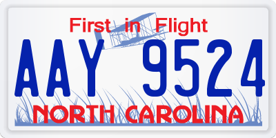NC license plate AAY9524