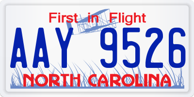 NC license plate AAY9526