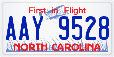 NC license plate AAY9528