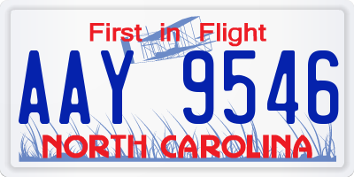 NC license plate AAY9546
