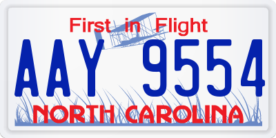 NC license plate AAY9554