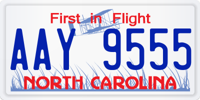 NC license plate AAY9555