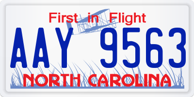 NC license plate AAY9563