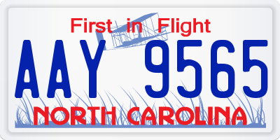 NC license plate AAY9565