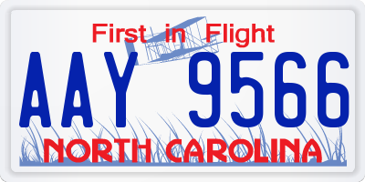 NC license plate AAY9566