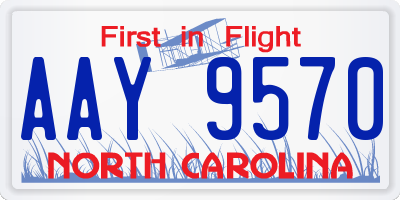 NC license plate AAY9570