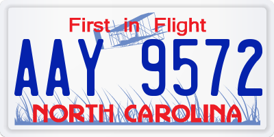 NC license plate AAY9572
