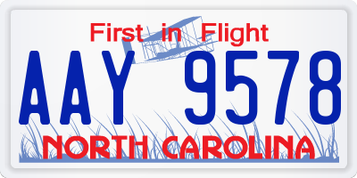NC license plate AAY9578