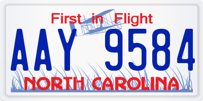 NC license plate AAY9584
