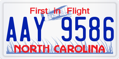 NC license plate AAY9586
