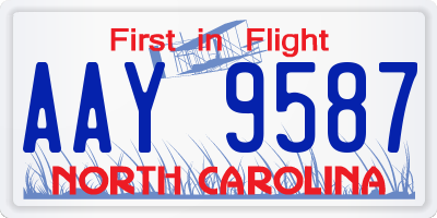 NC license plate AAY9587