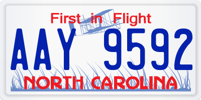 NC license plate AAY9592