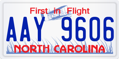 NC license plate AAY9606