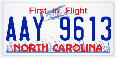 NC license plate AAY9613