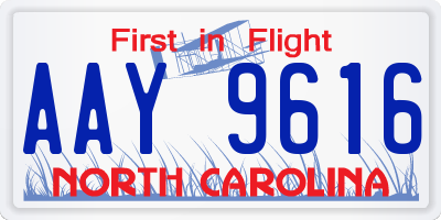 NC license plate AAY9616