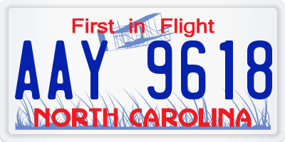 NC license plate AAY9618