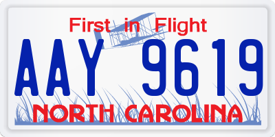 NC license plate AAY9619