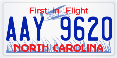 NC license plate AAY9620