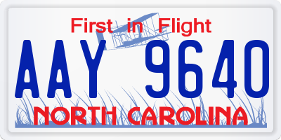 NC license plate AAY9640