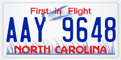 NC license plate AAY9648
