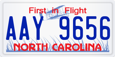 NC license plate AAY9656