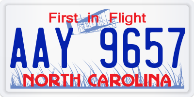 NC license plate AAY9657
