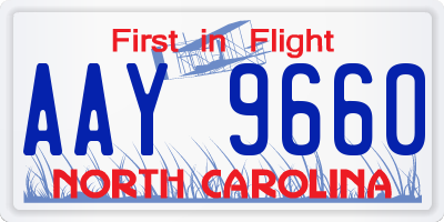 NC license plate AAY9660