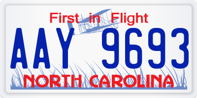 NC license plate AAY9693