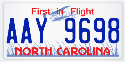 NC license plate AAY9698