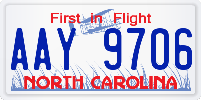 NC license plate AAY9706