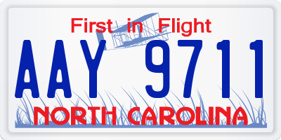 NC license plate AAY9711