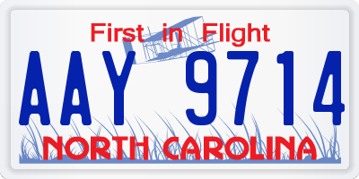 NC license plate AAY9714