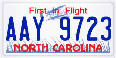 NC license plate AAY9723