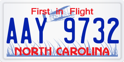 NC license plate AAY9732