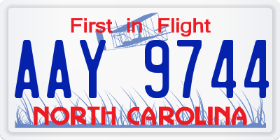 NC license plate AAY9744