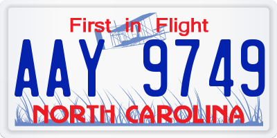 NC license plate AAY9749