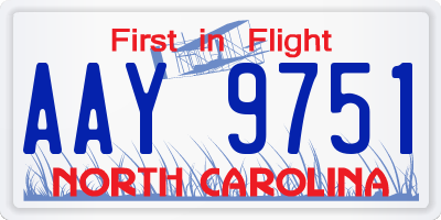 NC license plate AAY9751