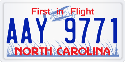 NC license plate AAY9771