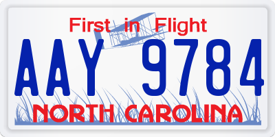 NC license plate AAY9784