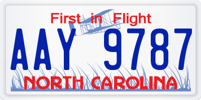 NC license plate AAY9787
