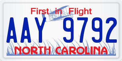 NC license plate AAY9792