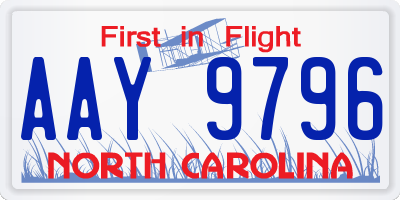 NC license plate AAY9796