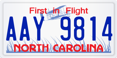 NC license plate AAY9814