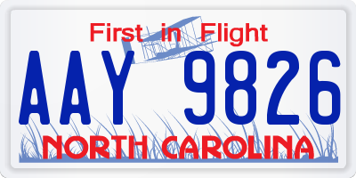NC license plate AAY9826