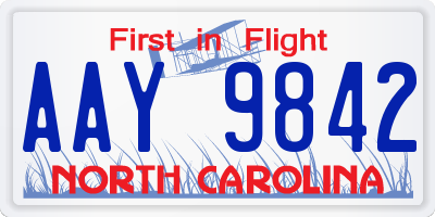 NC license plate AAY9842