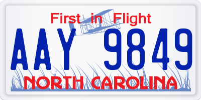 NC license plate AAY9849