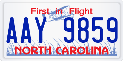NC license plate AAY9859