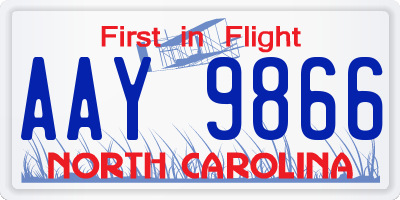 NC license plate AAY9866