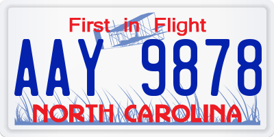 NC license plate AAY9878